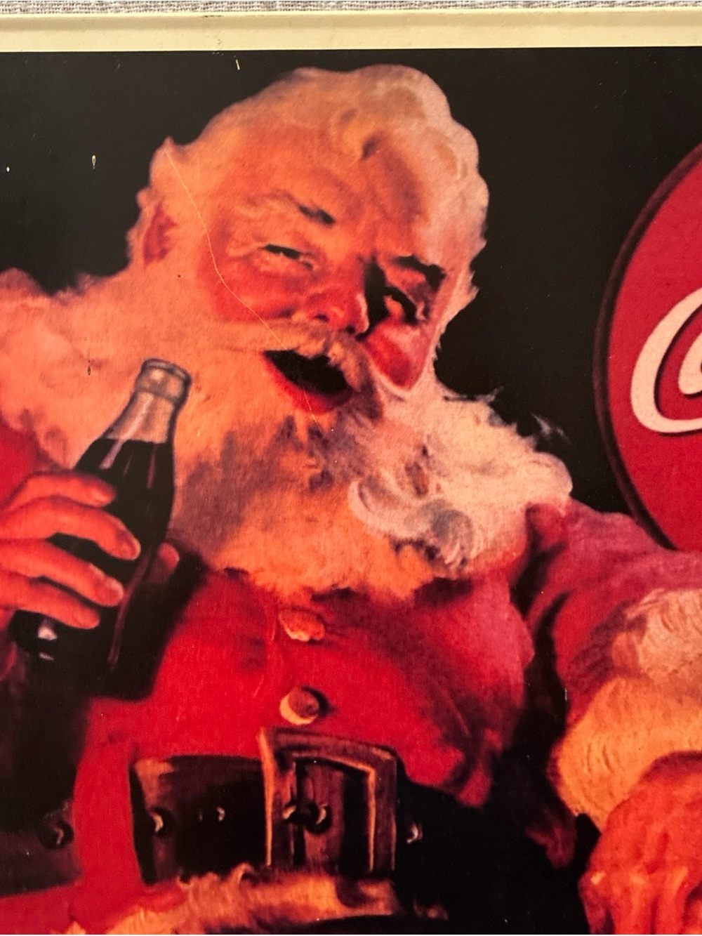 Vintage Coca-Cola Santa Christmas Holiday Art Print Metal Sign 1991 - Picture 4 of 7